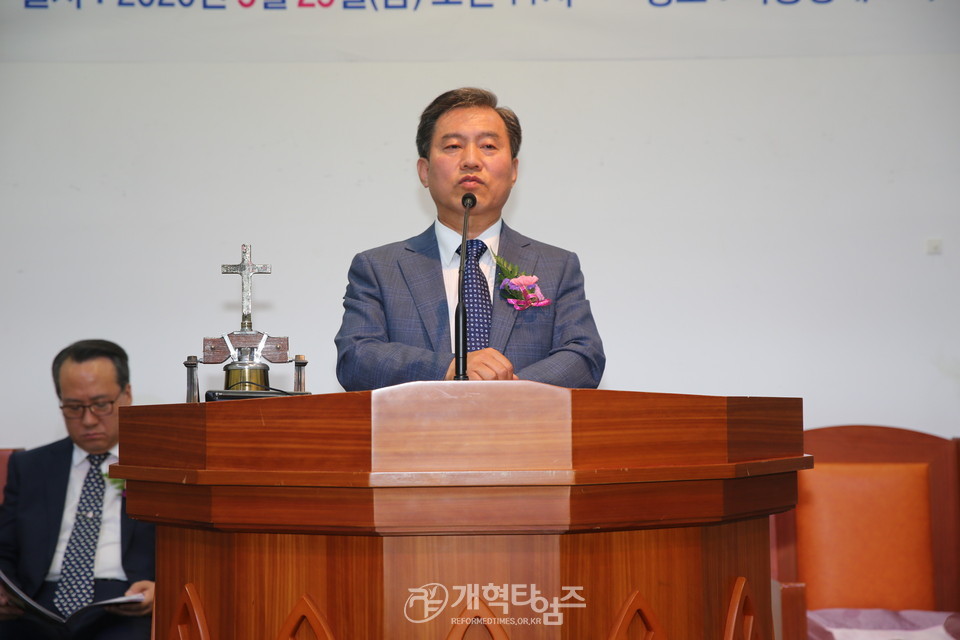 대구교직자협의회「제27회 정기총회」, 총신88동기회 회장 박용배 목사 축사 모습