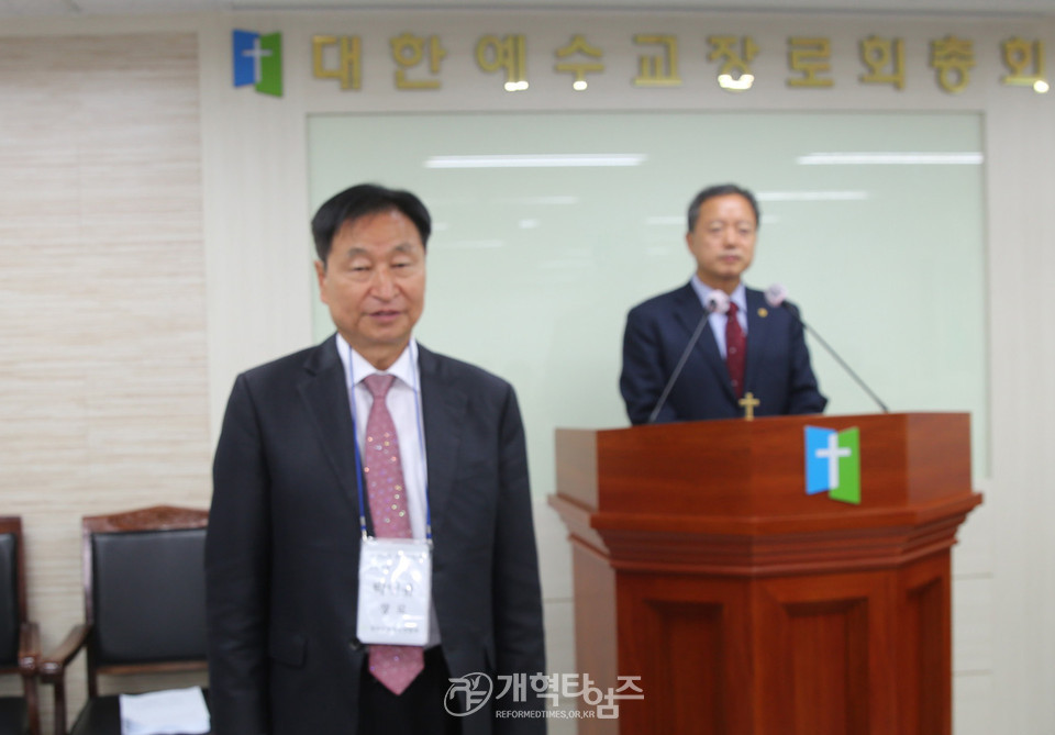 전국주일학교연합회 공천위원회, 회장 후보 박인규 장로 모습