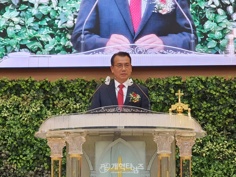 서남련, ‘태국 남부 송클라도 핫야이시 탄프라펀 교회 건축을 위한 선교 대회’, GMS 이사장 이성화 목사 격려사 모습