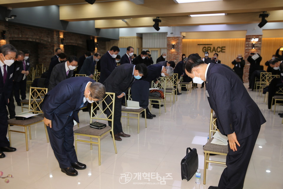 한국교회총연합 2021년 신년하례회, 하례 모습