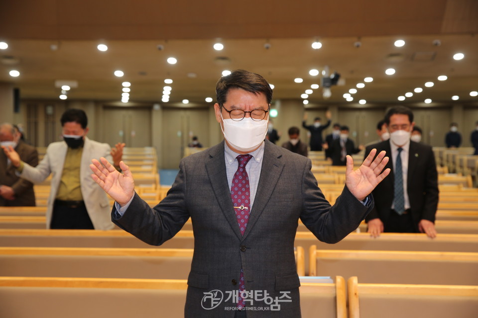 ‘2021 PRAYER AGAIN! 서울․경기․인천 노회장 연석회의’, 박철수 목사 모습