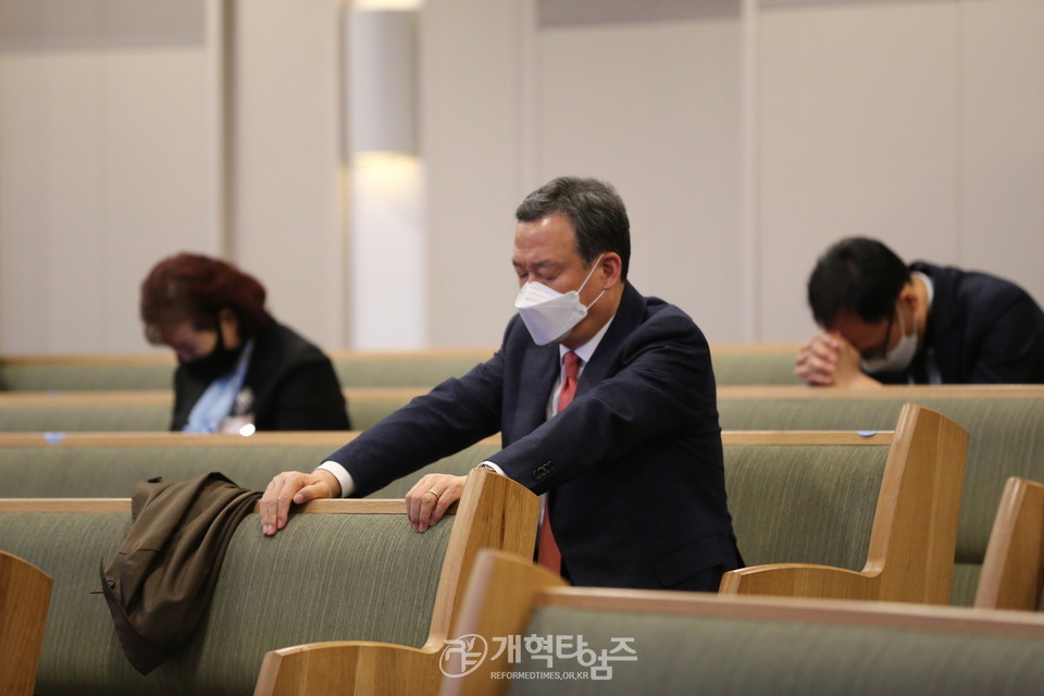 ‘2021 한국교회부활절연합예배’, 광주서광교회 고광석 목사 모습