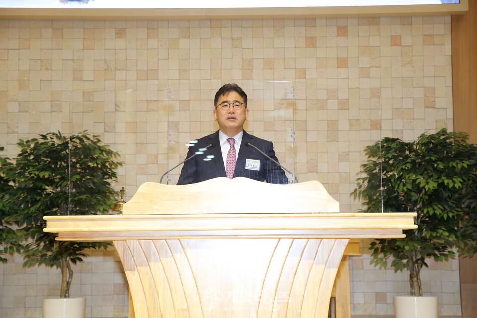 중부지역 ‘2021 총회 이슬람대책세미나’, 대전남부교회 류명렬 목사 모습