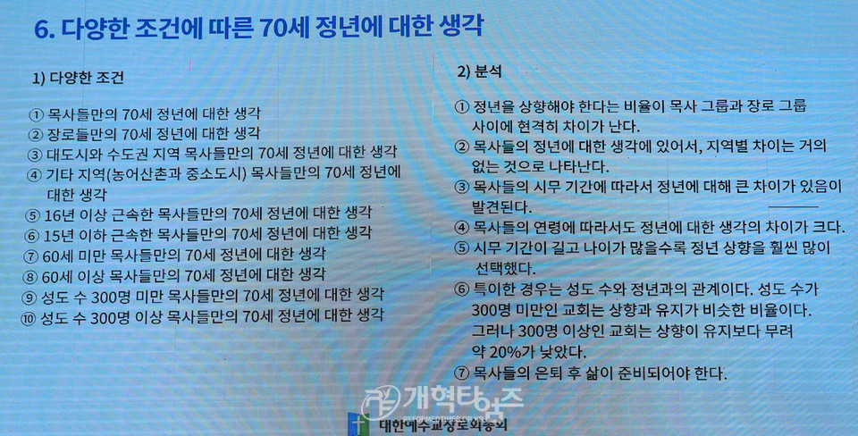 총회 정년연구위원회, 양현표 교수 강의 중 모습