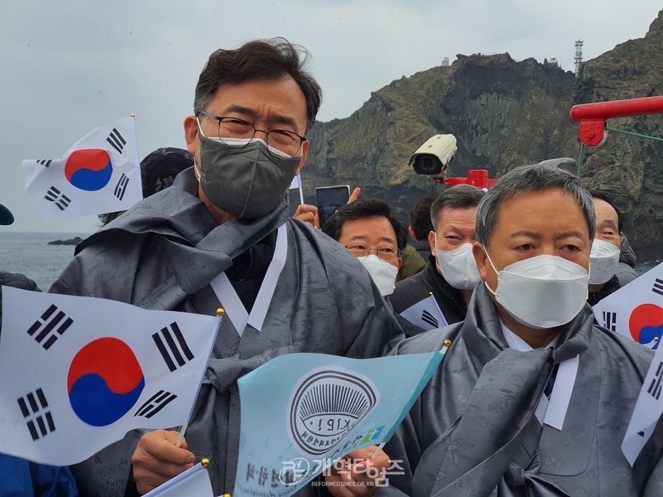 서울지구장로회 독도 방문 모습