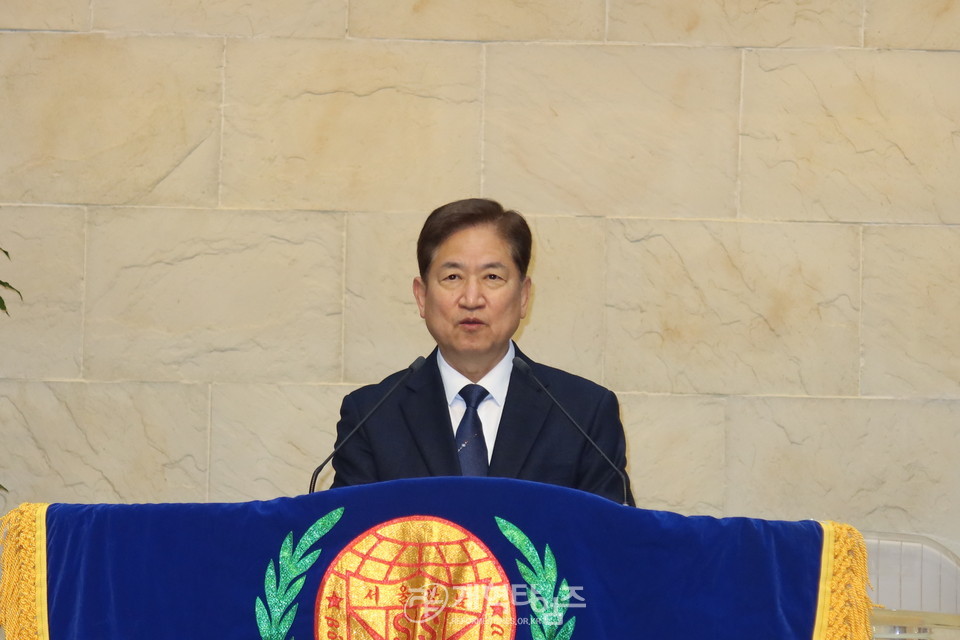 서울강남주교연합회, 전국성경고사대회 수상 감사예배 모습