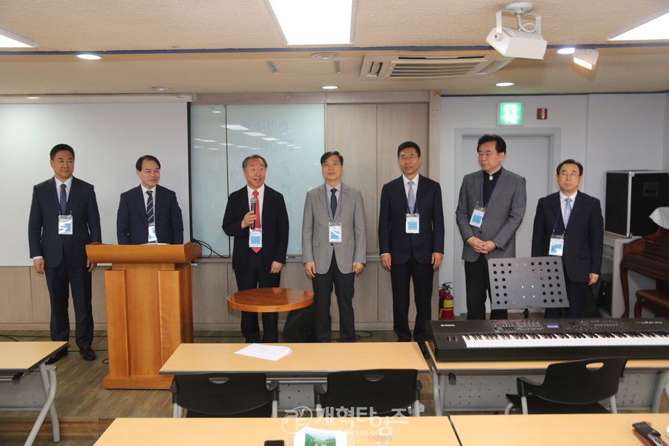 2023 교회자립개발원 서울권역 노회장 조찬 초청 모임 모습