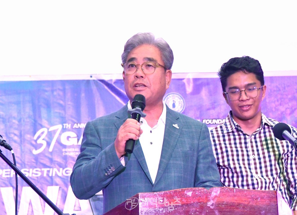 서울·서북지역남전도회, 필리핀신학대학 후원 밎 목수학교 개교식 모습