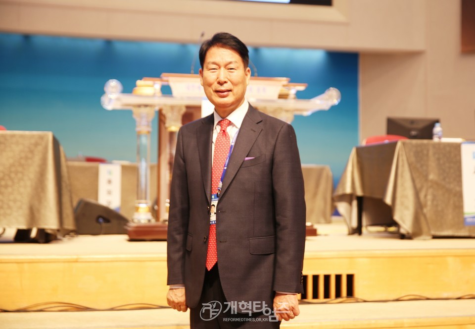 김상기 목사, 총회 농어촌부장 당선 모습