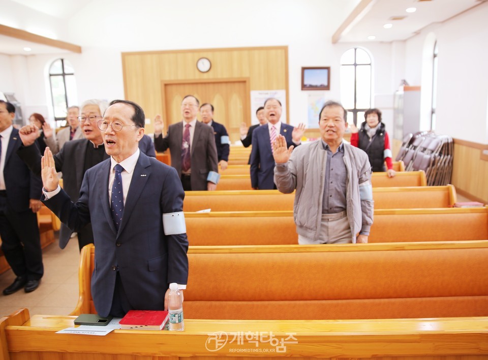 전국남전도회, 판문점교회 통일기도회 모습