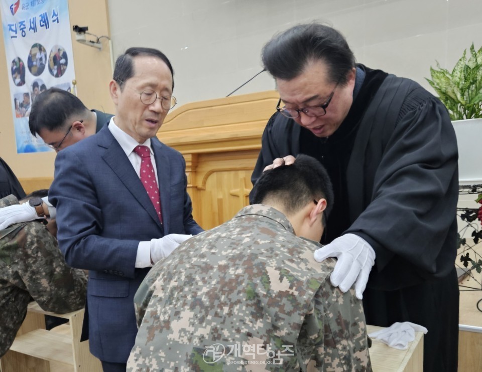 전국남전도회, 「제7보병사단 진중세례식」모습