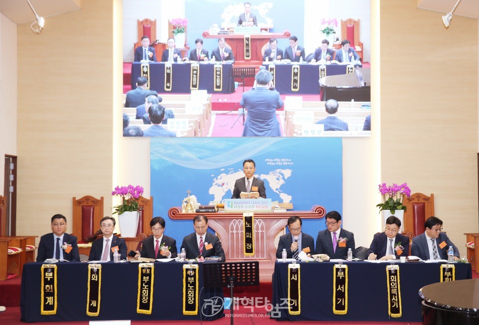김상규 장로, 경청노회 총회 부총회장 후보 추천 모습