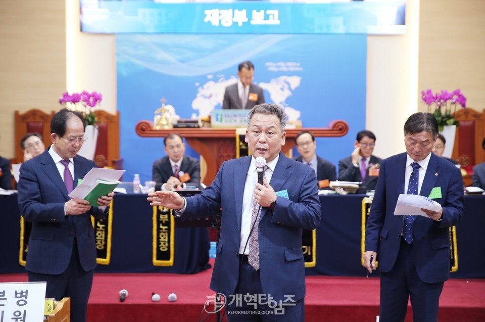 김상규 장로, 경청노회 총회 부총회장 후보 추천 모습