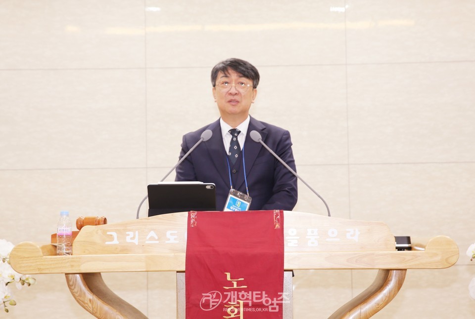 피승민 목사, 대구동노회 총회 공천위원장 예비 후보 추천 모습