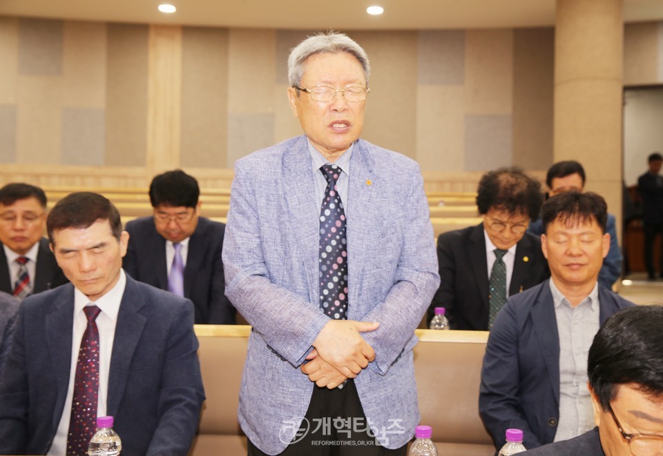조형국 장로, 전국남전도회 중부ㆍ호남지역 회장 후보 추천 모습
