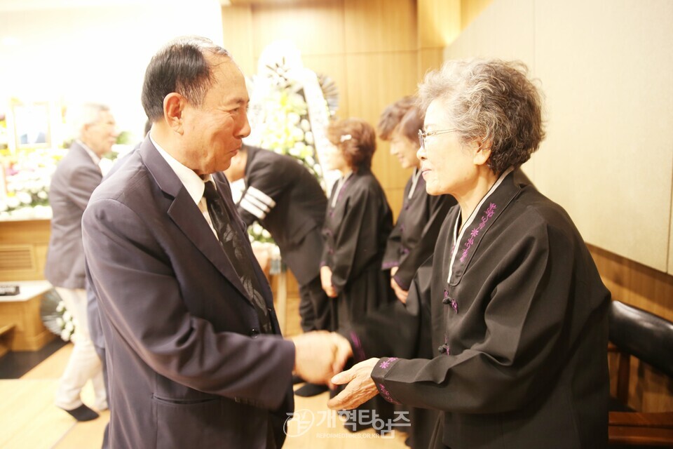 전국남전도회, 증경회장 故 윤근창 장로 천국환송예배 모습