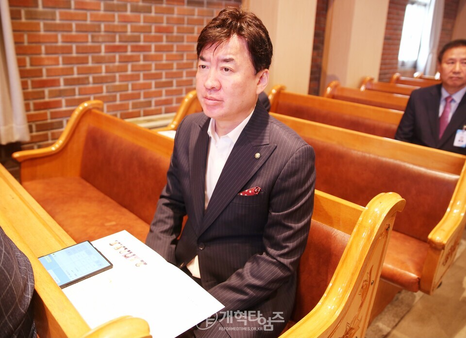 전국남전도회, 제45회기 회장 이ㆍ취임 감사예배 모습