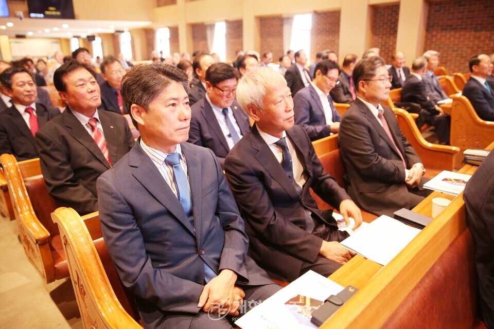 전국남전도회, 제45회기 회장 이ㆍ취임 감사예배 모습