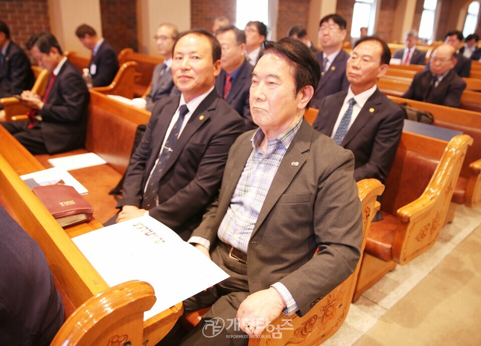 전국남전도회, 제45회기 회장 이ㆍ취임 감사예배 모습