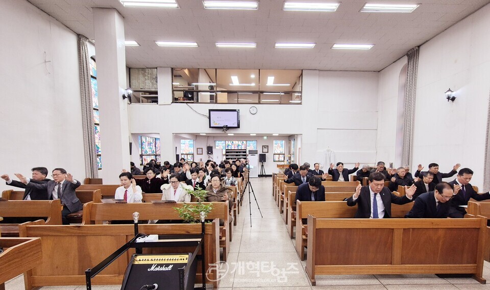 서북지역장로협의회, 서북장로 평화통일 기도회 모습