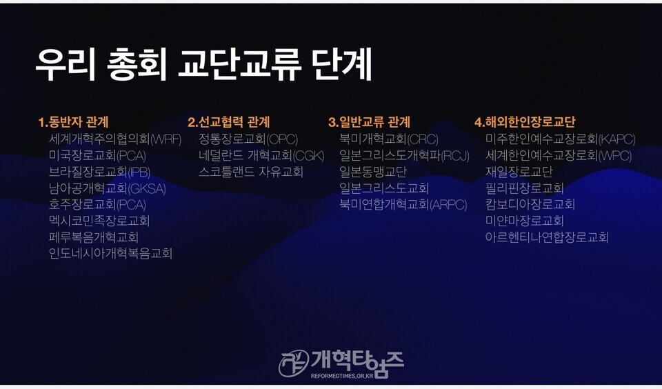 세계개혁교회교류및대외협력위원회 공개세미나 모습