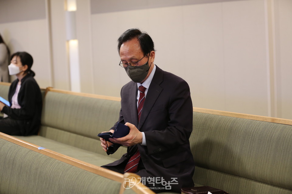 ‘2021 한국교회부활절연합예배’, 여성사역자위원장 황남길 목사 모습