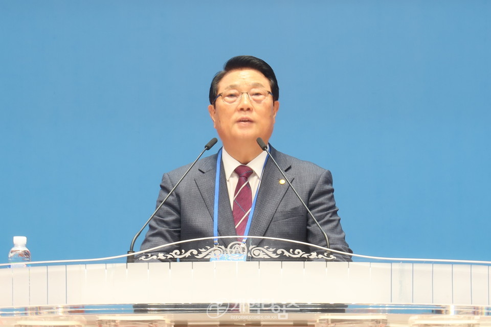 제108회 총회 총회 임원ㆍ총무 후보 정견발표회 모습