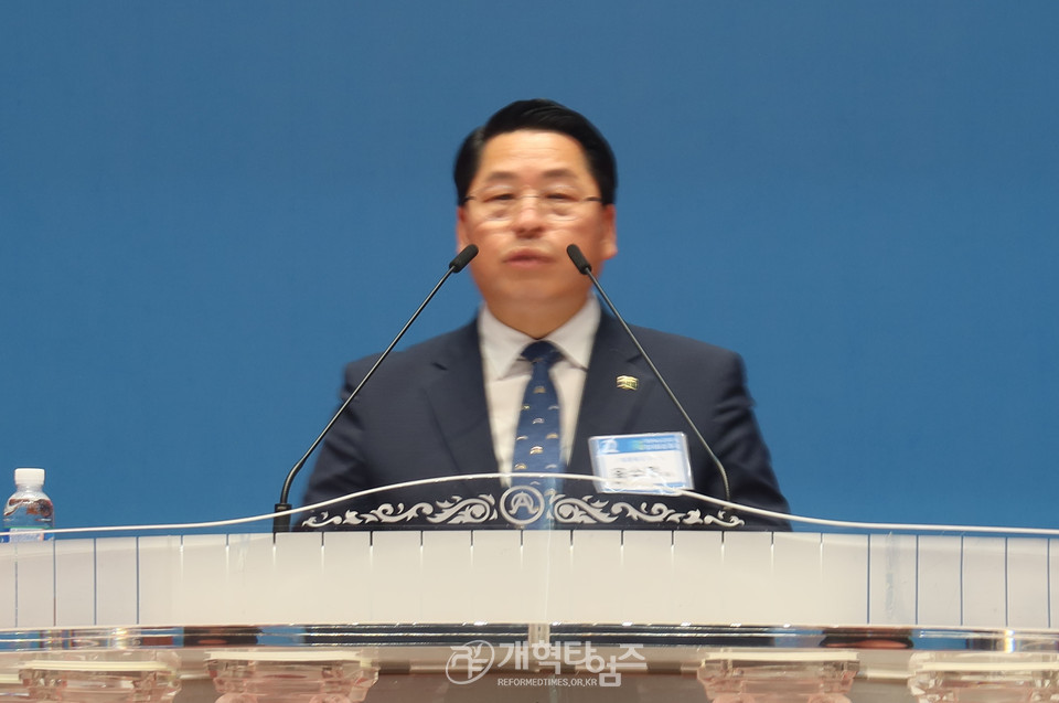 제108회 총회 총회 임원ㆍ총무 후보 정견발표회 모습