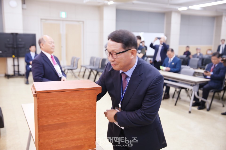 제109회 총회 선거 후보자 기호 추첨 모습